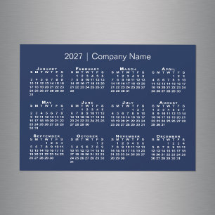 Ímã Azul Marinho Nome da Empresa Calendário 2027