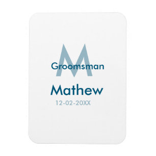 Ímã Azul marinho padrinho nome letra data masculino po