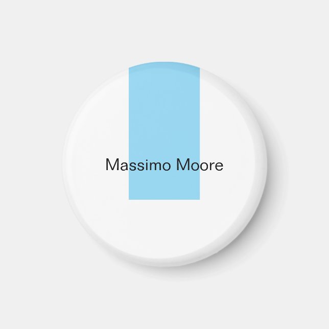 Imã Azul Preto Branco Simples Elegante Nome Próprio (Frente)