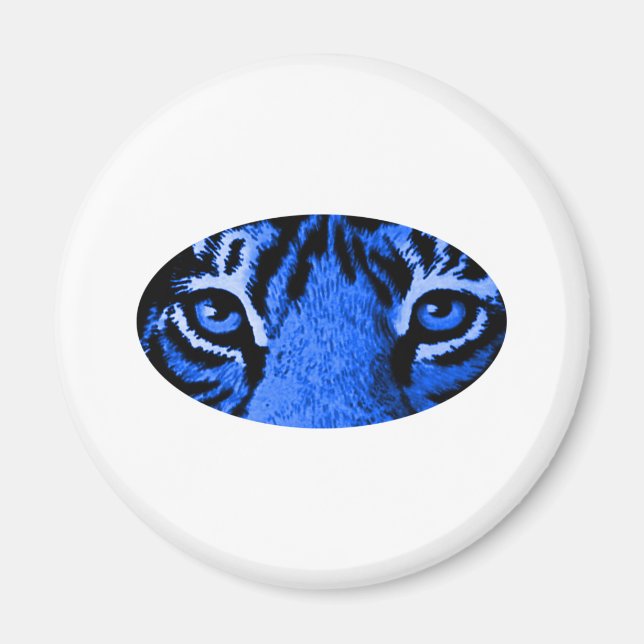 Imã Azul Tigre Olhos O MUSEU Zazzle Oferece (Frente)