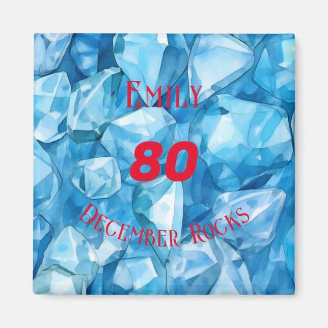 Imã Azul Topaz-Themed Aniversário de Aniversário de De (Frente)