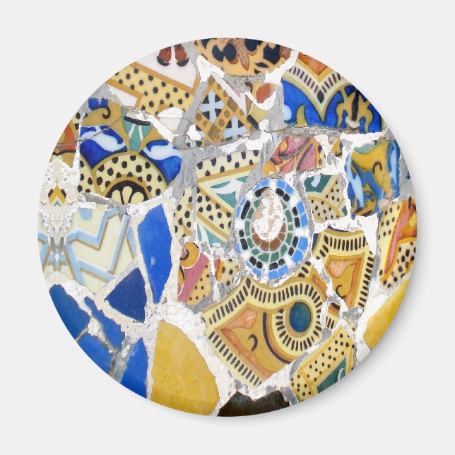 Imã Azulejo amarelo Gaudi (Frente)