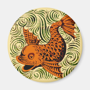 Imã Azulejo Antigo Peixe Arte Antiga de Morgan