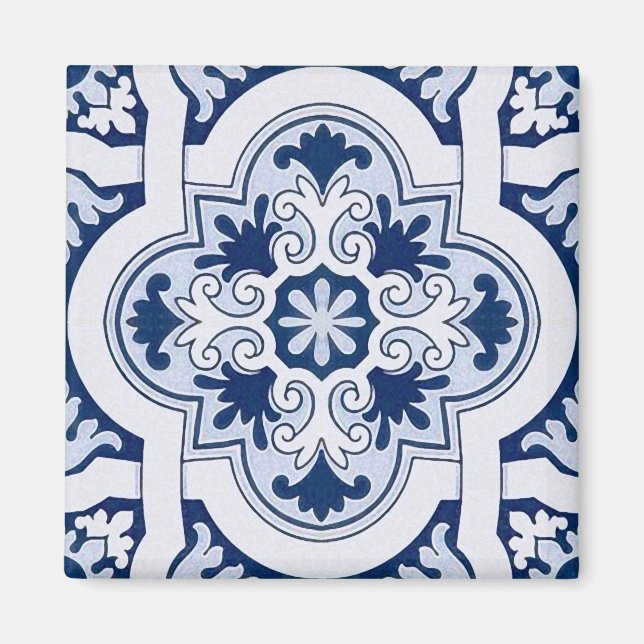Imã Azulejo azul português (Frente)