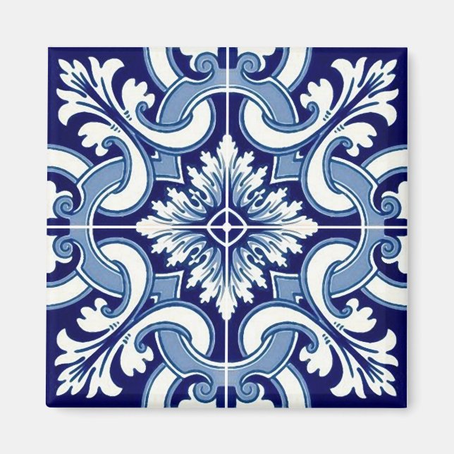 Imã Azulejo azul português (Frente)