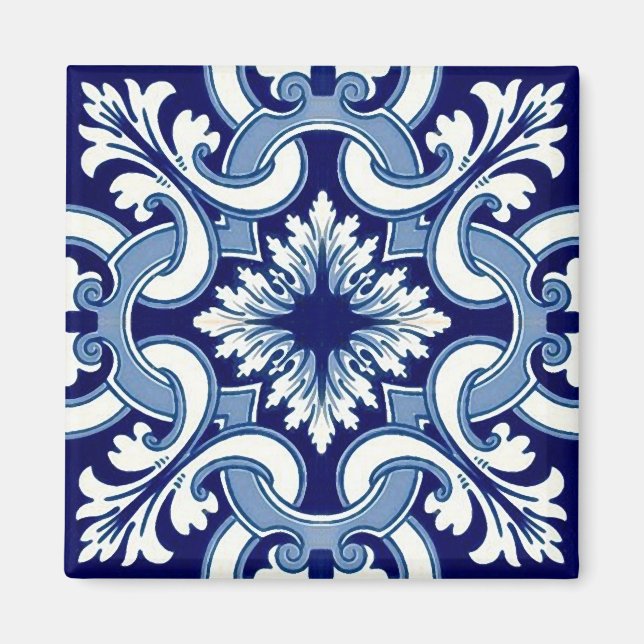 Imã Azulejo azul português (Frente)