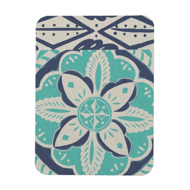 Ímã Azulejo Batik Azul IV (Vertical)