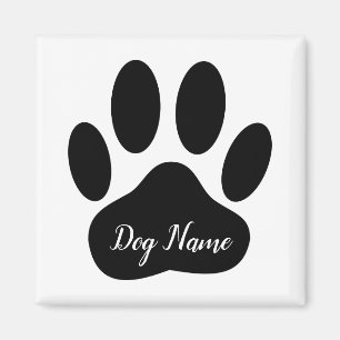 Imã Azulejo Cerâmico com Pegada de Pata de Cachorro e 