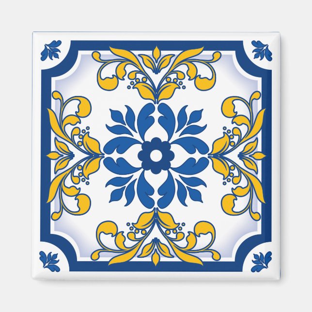 Imã Azulejo cerâmico português Azulejo (Frente)