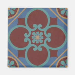 Imã Azulejo de Maroon Azul