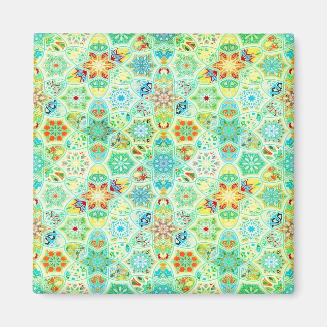 Imã Azulejo de mosaico brilhante (Frente)