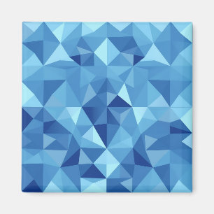 Imã Azulejo de Mosaico Geométrico Azul Padrão
