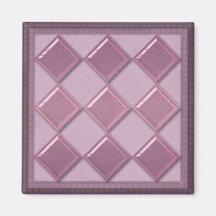 Imã Azulejo de vidro cor púrpura 3D