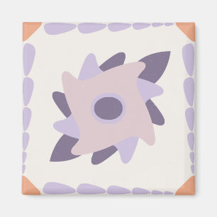 Imã Azulejo decorativo colorido roxo pastel