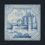Imã Azulejo Delft mostrando uma ponte de levante sobre<br><div class="desc">Imagem:56463 azulejo Delft mostrando uma ponte de lança sobre um canal,  século 19. Escola Holandesa,  (século XIX). Coleção Privada,  A Coleção Stapleton. Arte,  Bela Arte.</div>