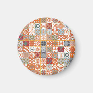 Imã Azulejo marroquino laranja