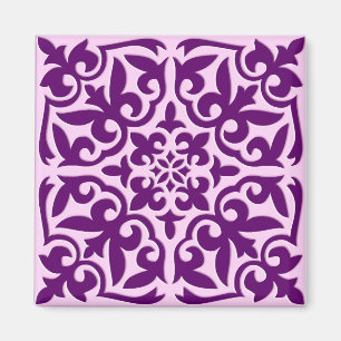 Imã Azulejo marroquino - roxo e orquídea