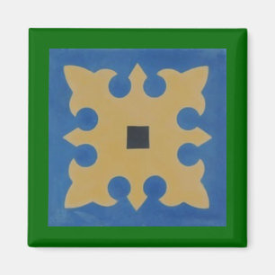 Imã Azulejo Mexicano Greeen Blue Tan