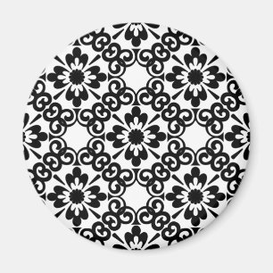 IMÃ AZULEJO PRETO E BRANCO MODERNO DE FARMHOUSE