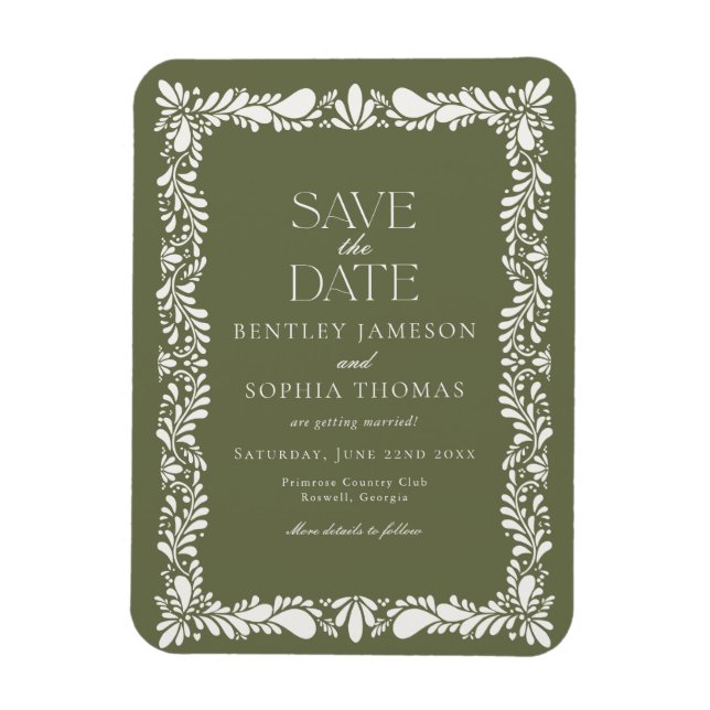 Ímã Azulejo Verde de Talavera Festa Espanhola Salve a  (Vertical)