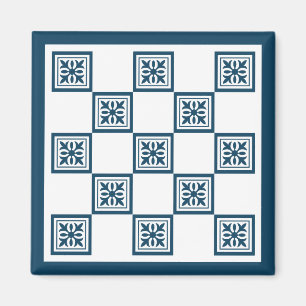 Imã Azulejos azuis e brancos