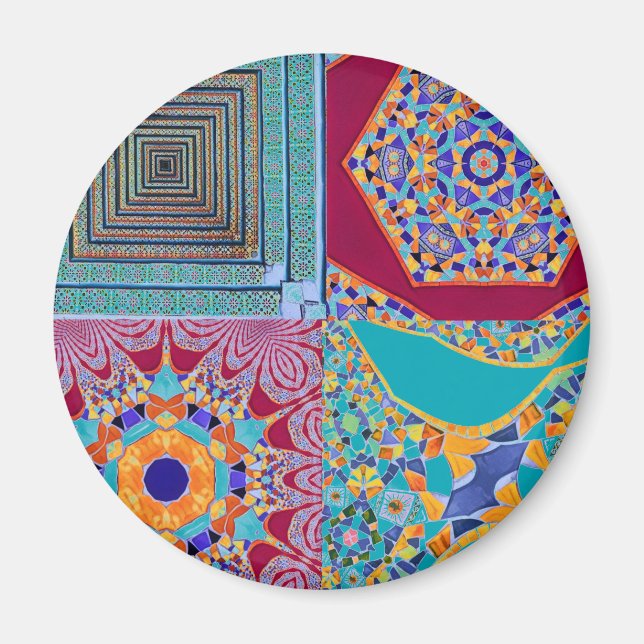 Imã Azulejos Azulejos geométricos com torção CG (Frente)