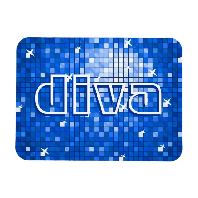 Ímã Azulejos de Disco Magnético Azul Azul "diva" (Horizontal)