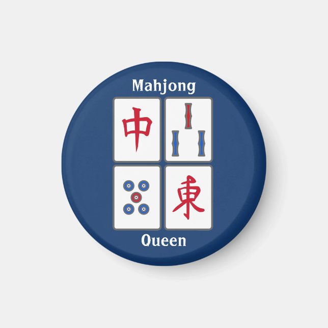 Imã Azulejos de jogos Mahjong - Design Magnet (Frente)