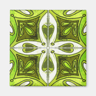 Imã Azulejos do coração inspirados pelo verde de