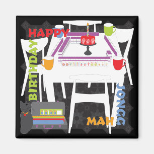 Imã Azulejos Mah Jongg e ímã Mesa