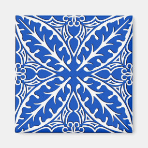 Imã Azulejos marroquinos - azuis cobaltos e branco
