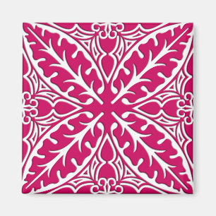 Imã Azulejos marroquinos - magenta e branco