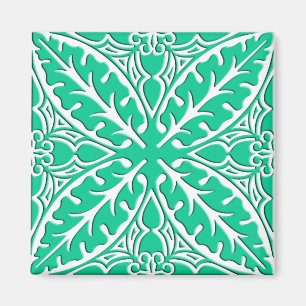 Imã Azulejos marroquinos - turquesa e branco