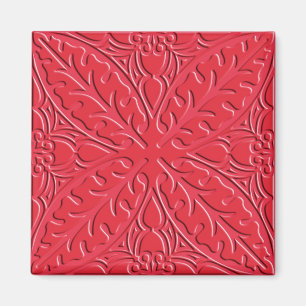 Imã Azulejos marroquinos - vermelho do cinábrio