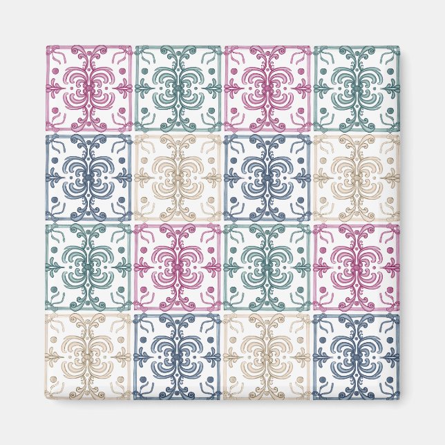 Imã Azulejos Multicolor (Frente)