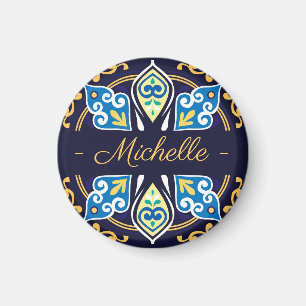 Imã Azulejos orientais, Azulejos, com nome redondo