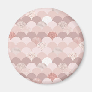 Imã Azulejos Rosa Dourados e rosa