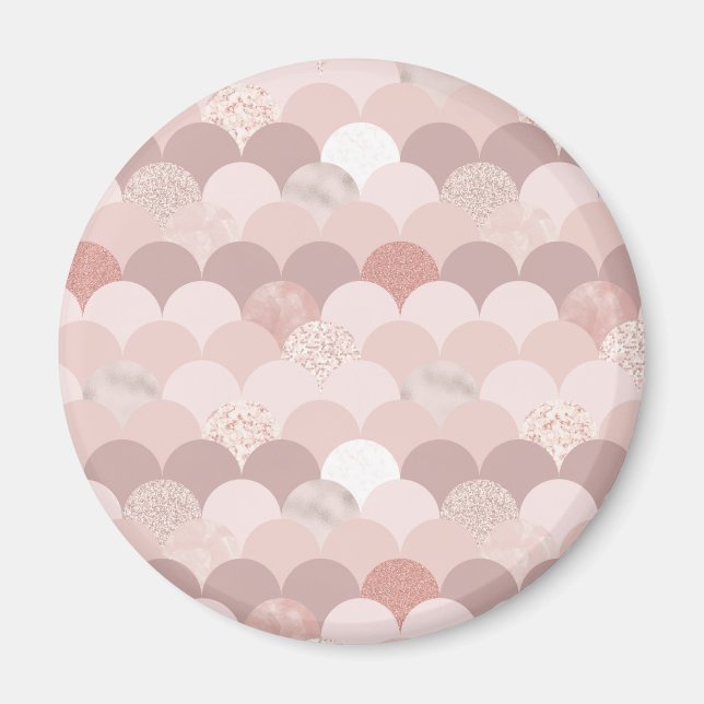 Imã Azulejos rosa Dourados e rosa (Frente)