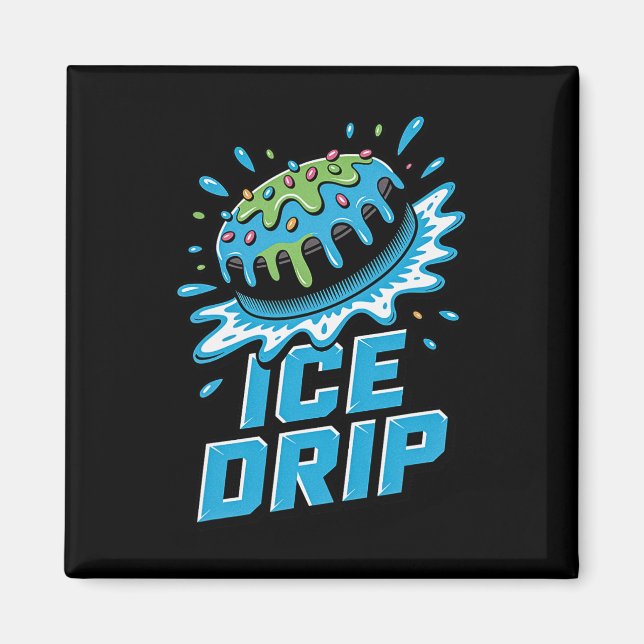 Imã B Drip Gráfico de Disco de Hóquei no Gelo Infantil (Frente)
