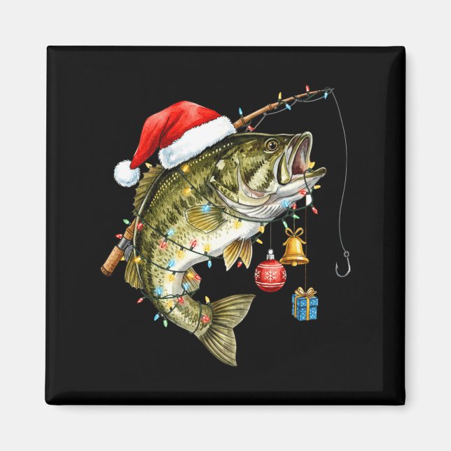 Imã B Fish Festive Lights Christmas Funny Fishing Long (Frente)