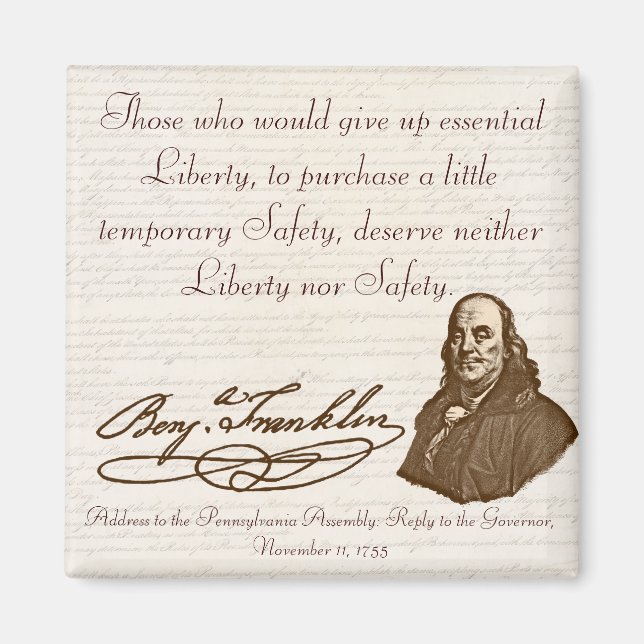 Imã B. Franklin: Liberdade e Segurança - Magnet nº 1 (Frente)