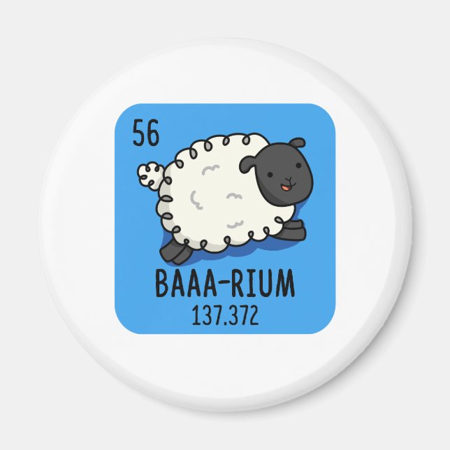 Imã Baa-rium Funny Sheep Chemistry Pun (Frente)