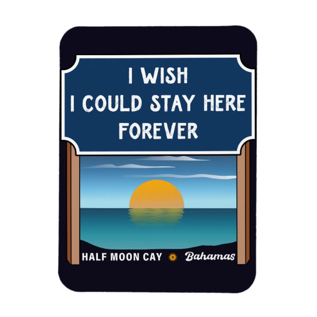 Ímã Baamas de meia-lua retro Férias Sunset 60 (Vertical)