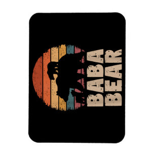 Ímã Baba Bear Vintage Retro Funny Dia de os pais 2 Cub