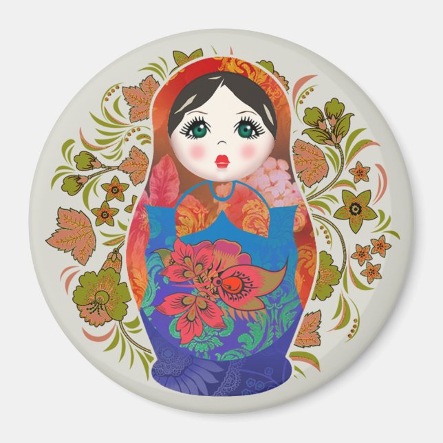 Imã Babushka Russo Nesting Dolls Magnet (Frente)