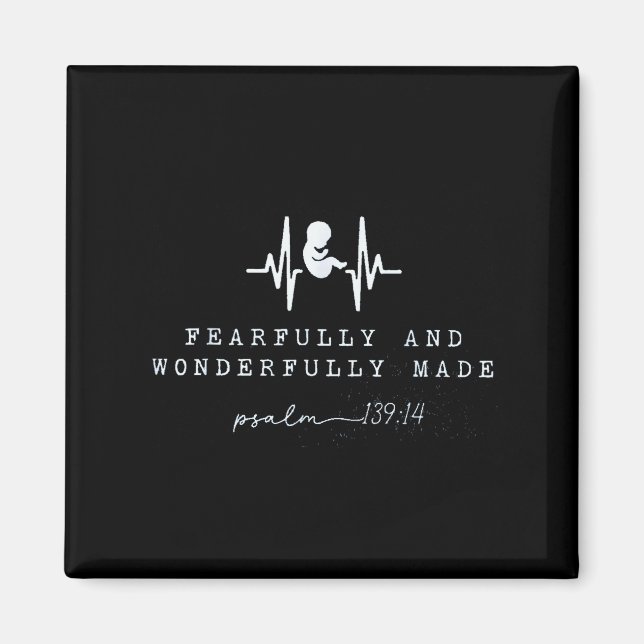 Imã Baby Announcement Fearfully And Wonderfully Made,  (Frente)