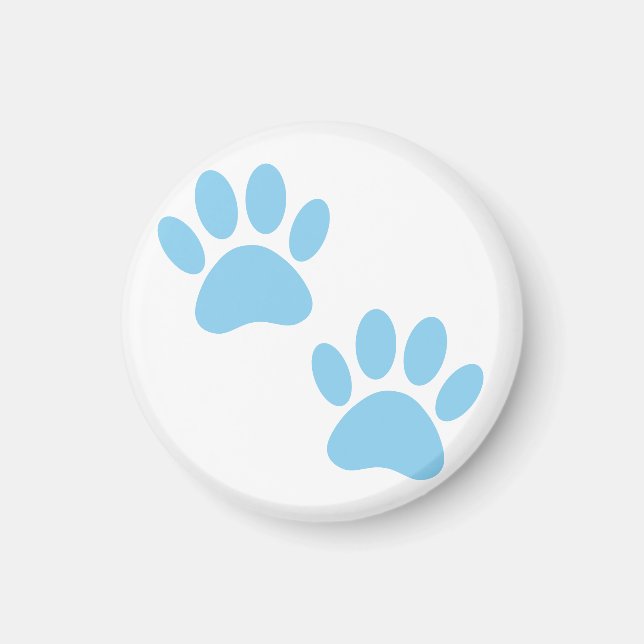 Imã Baby Blue Puppy Paw Prints (Frente)