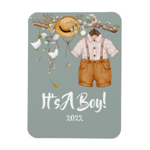Ímã Baby Boy Boho Greenery Rustic