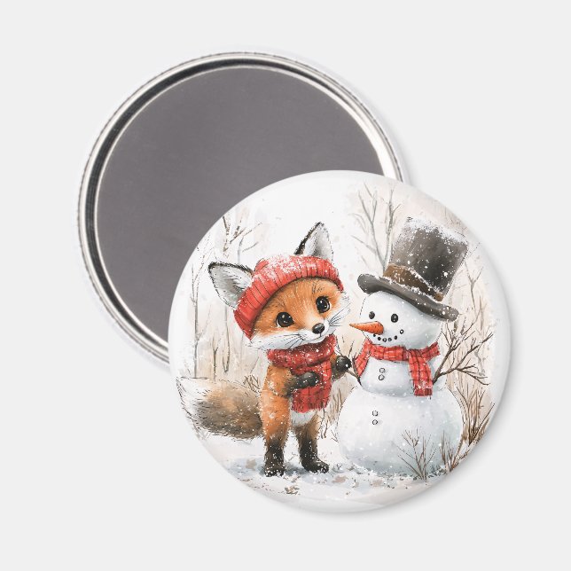 Imã Baby Fox e Snowman (Front/Back)