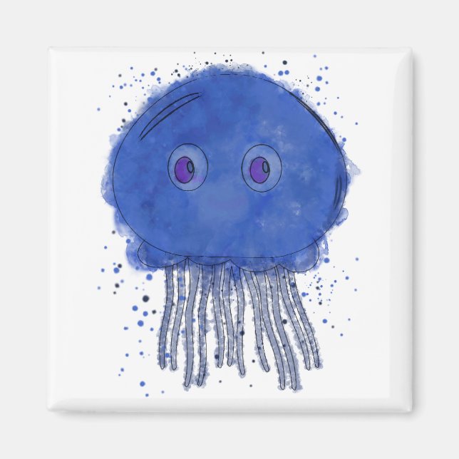 Imã Baby Jellyfish Watercolor (Frente)